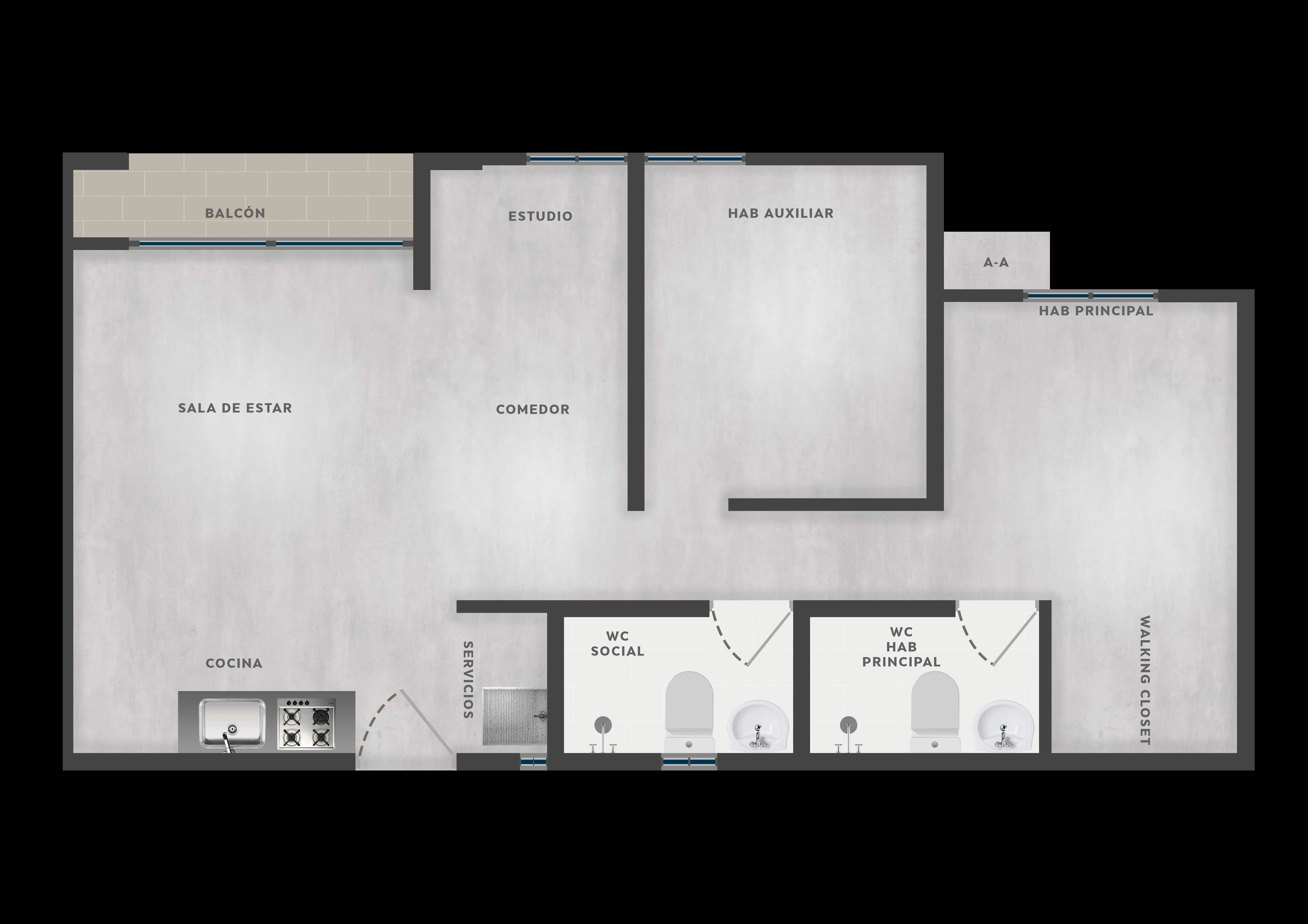 Apartamento 54 m² 2